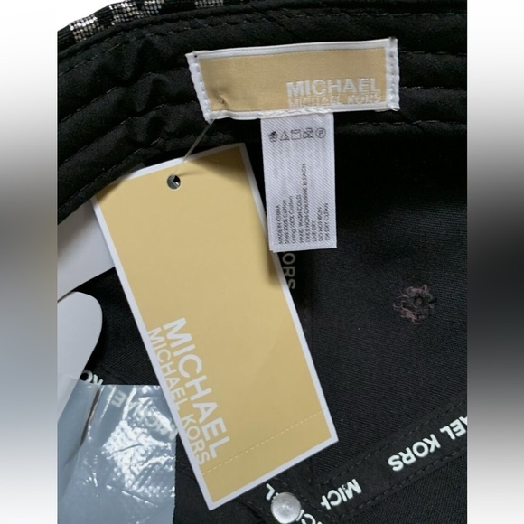 Michael Kors Monogrammed Black & Silver Metallic Baseball Cap OS NWT - Picture 3 of 14